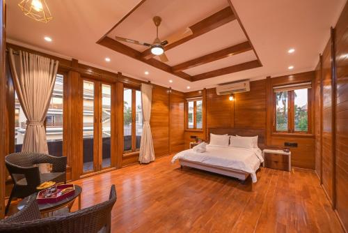 Ένα ή περισσότερα κρεβάτια σε δωμάτιο στο Nine Oaks