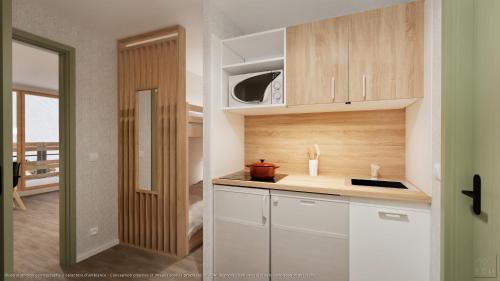 Dapur atau dapur kecil di Abrineige Tourotel Val Thorens