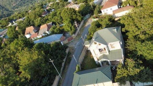 an overhead view of a house with a road at Gabala Dreams in Gabala
