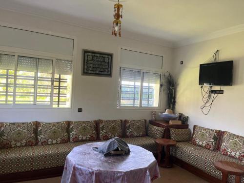TV a/nebo společenská místnost v ubytování Villa Authentique piscine privée