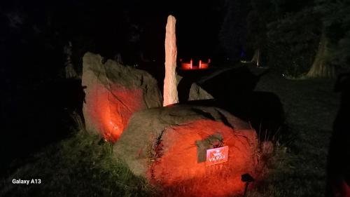 anooky pumpkin is lit up in the dark at Ostsee Hotel-Pension An der Lindenallee in Bad Doberan