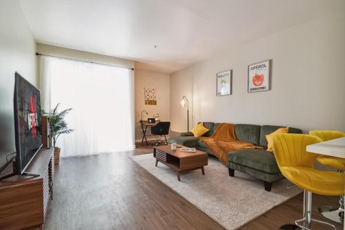a living room with a couch and a table at Modern 1bd apt in Marina del Rey w Free Parking in Los Angeles
