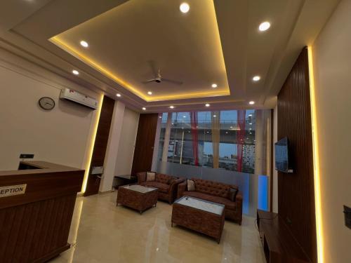 Χώρος καθιστικού στο Hotel bliss inn & terrace