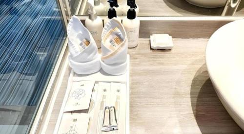 Koupelna v ubytování Jinjiang Metropolo Shaoxing Keqiao Wanda Plaza