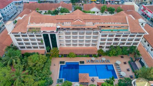 an overhead view of a hotel with a swimming pool at Hotel Somadevi Angkor Resort & Spa in Siem Reap