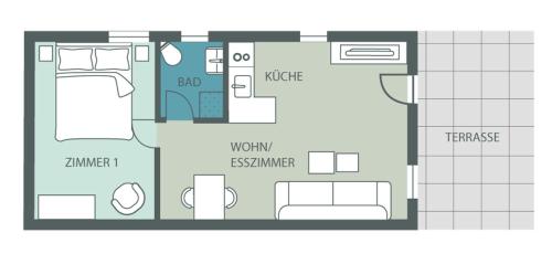a floor plan of a house at Timmenhus - neue Ferienwohnungen im historischen Bauernhaus in Timmendorfer Strand