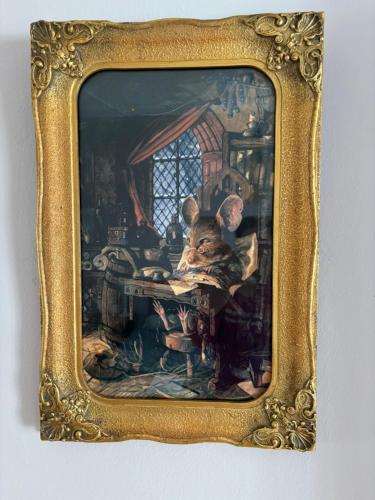 a picture of a painting of a pig in a room at Greyton Toad Hall exclusive use up to 18 and by supplement up to 22 with massive pool and hot tub and sometimes we rent individual rooms in Greyton