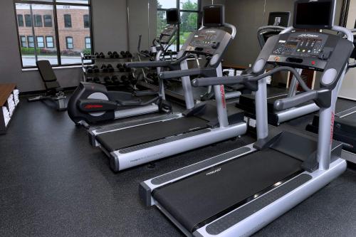 a gym with treadmills and elliptical machines at Fairfield Inn & Suites by Marriott Omaha West in Omaha