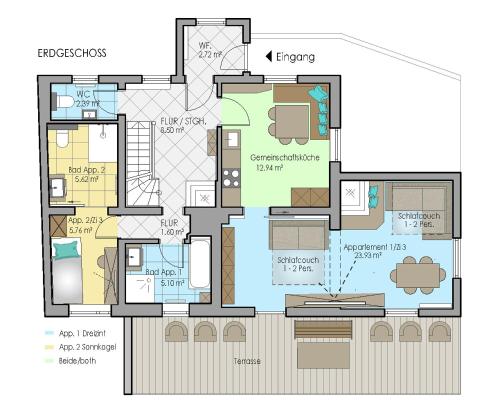 a floor plan of a house at Riederhof in Leogang