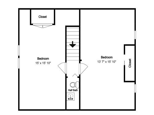 a plan of a bathroom with a toilet at Easy Breezie 