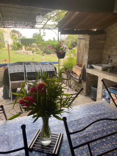Taman di luar chambre d'hotes les cigales