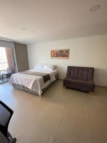 Postel nebo postele na pokoji v ubytování Acogedor y cómodo apartamento