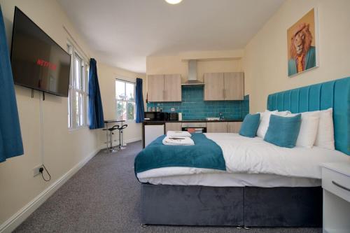 Televiisor ja/või meelelahutuskeskus majutusasutuses Belgrade Lodge Studio 2 - Netflix, WiFi, City Centre Gem