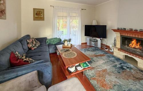 Μια τηλεόραση ή/και κέντρο ψυχαγωγίας στο 3 Bedroom Amazing Home In Parzensko