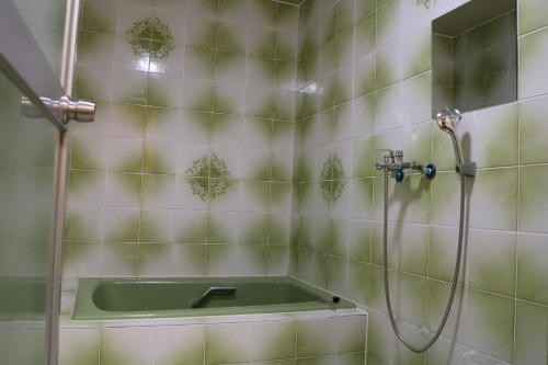 une salle de bain avec douche et lavabo dans l'établissement Sun Sea Cottage - Vacation STAY 75453v, à Tagawa