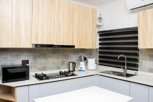 Η κουζίνα ή μικρή κουζίνα στο 2 Bedroom Apartment in Abuja lifecamp