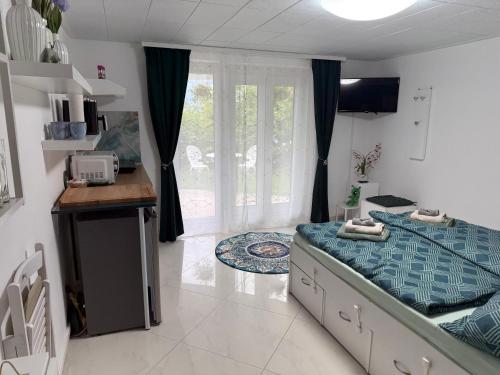 Dapur atau dapur kecil di Romantisches Studio inmitten von Weinbergen