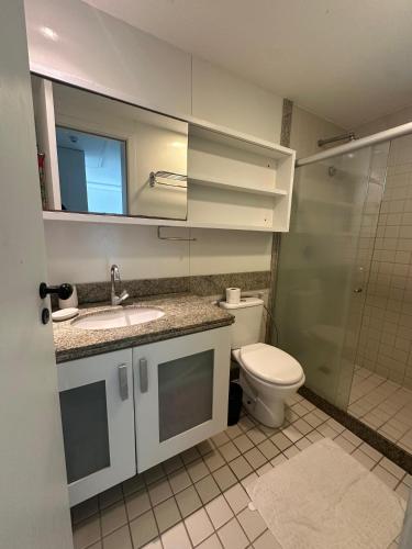 Koupelna v ubytování Marulhos Muro Alto, Apartamento Encantador
