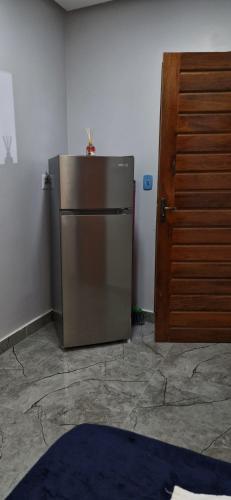 Dapur atau dapur kecil di Flat 10 Mobiliado 4 min do aeroporto pousada loft Marabá