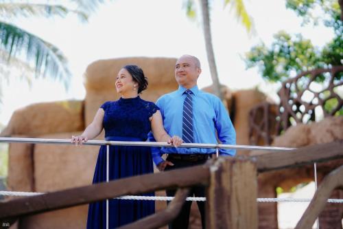 a man and a woman standing next to each other at Coastal Haven Resort in Siquijor