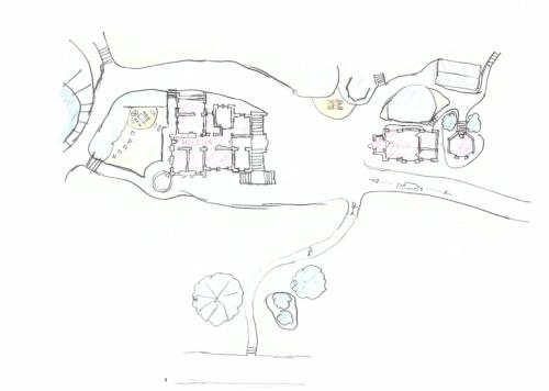 a schematic diagram of the proposed renovations to a house at Ferienwohnung Jagdschloss Bielatal in Bielatal