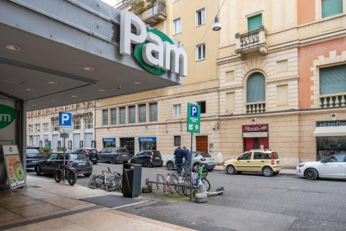a group of bikes parked outside of a store at B&B Accademia in Verona