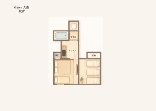a picture of a floor plan of a house at Mary's in Ohori Pleasing in Fukuoka