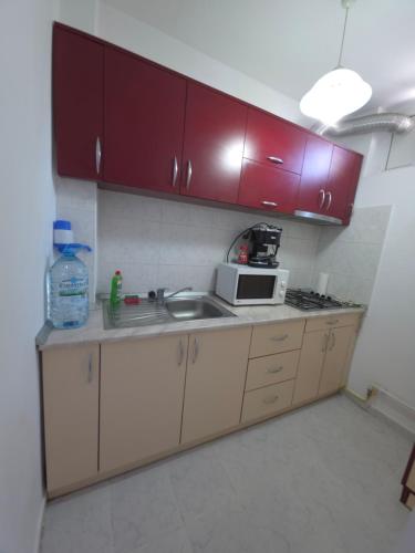 Kuchyň nebo kuchyňský kout v ubytování Garsoniera-studio in Zalău