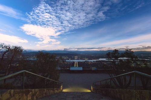 a view of a bridge over a body of water at Campbell Green Door Entry Suite in Campbell