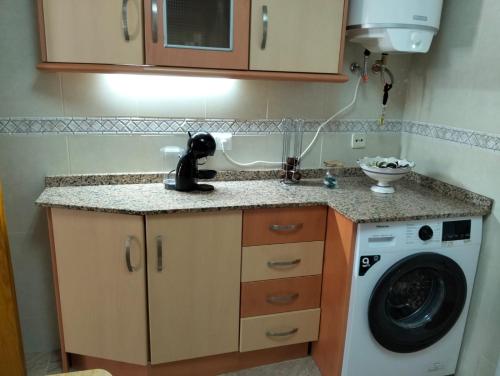 encimera de cocina con lavadora en Yaya Julia, en Santa Pola