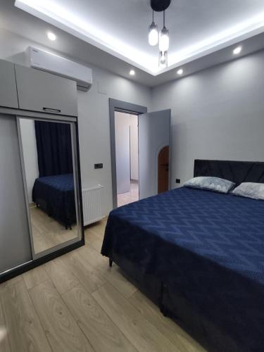 Ένα ή περισσότερα κρεβάτια σε δωμάτιο στο Luxuriöses Apartment in Strandnähe