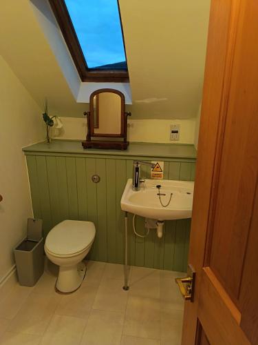 a bathroom with a toilet and a sink at River Black Water inn in Garve