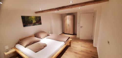 a bedroom with a bed in a room at Stadtmitte mit Schlossblick! in Sigmaringen