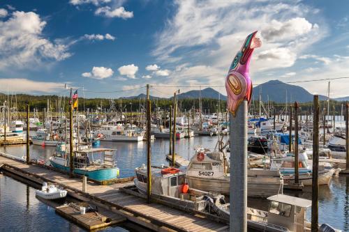 a marina filled with lots of boats in the water at Inn At Creek Street in Ketchikan