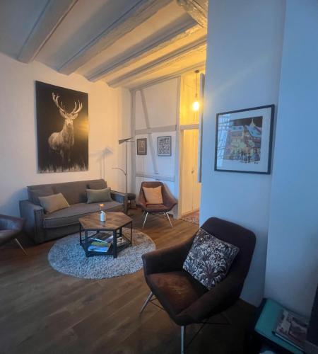 Zona de estar de Gite BI UNS chez Silvana