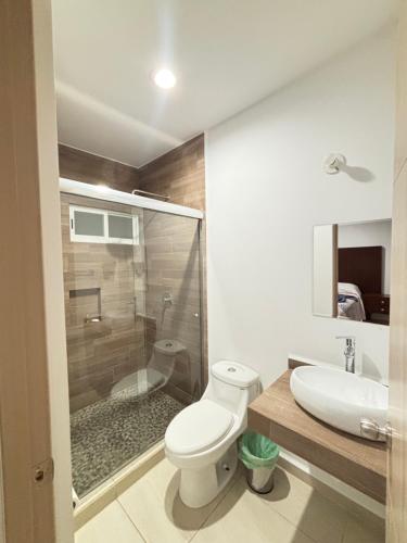 Koupelna v ubytování Almarena Residencial