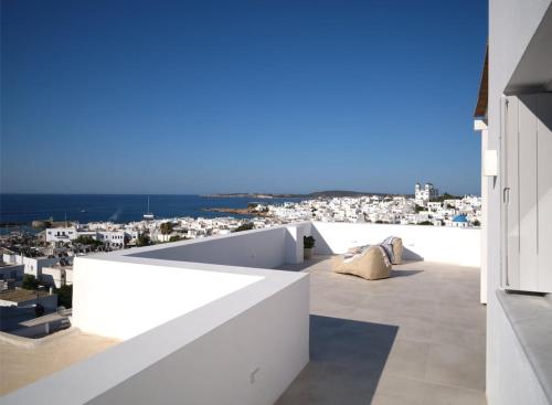 a view of a city from the roof of a building at Parian Pearl Unique SeaView in Naousa