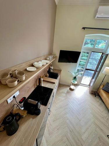 Μια τηλεόραση ή/και κέντρο ψυχαγωγίας στο Apartament u Gustawa Klimta Frombork