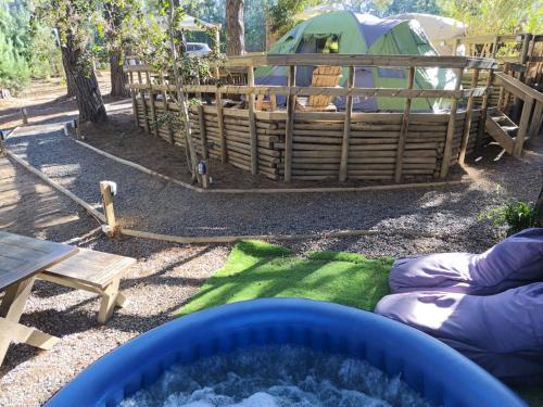 a playground with a igloo and a tent at Glamping Puertecillo Surf & Camp in Puertecillo