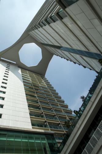 a building with a large window on the side of it at Best Western Premier La Grande Bandung in Bandung