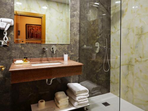 Koupelna v ubytování Hotel Austria