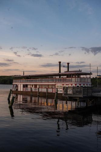 a building on a dock in the water at Tri-Lake Escape in Naples