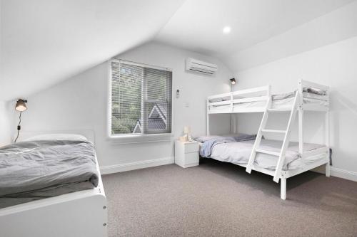 a bedroom with a bunk bed and a ladder at Best of Yarra Valley and Kinglake National Park 