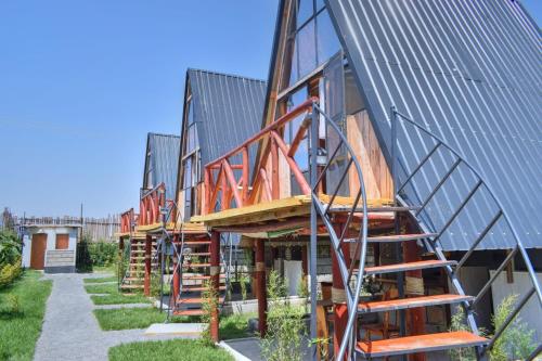an external view of a building with a metal facade at Kaasham Cabin Nanyuki in Nanyuki