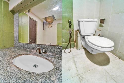 Koupelna v ubytování Hotel O JK INN