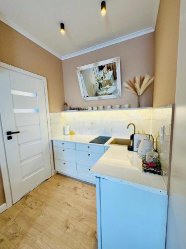 Kuchyň nebo kuchyňský kout v ubytování Apartamenty Fiero Tuchola