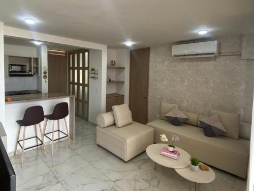 Гостиная зона в Apartamento en el Norte de Barranquilla