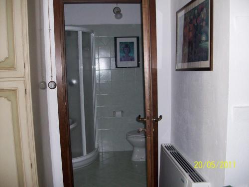 a bathroom with a shower and a toilet in it at L'Oasi Bed and Breakfast di Franco e Paola in San Martino Canavese