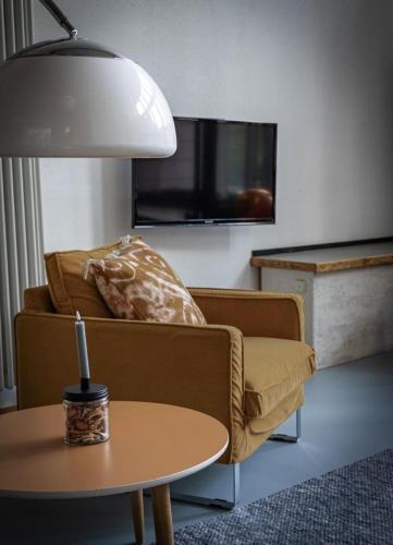 TV a/nebo společenská místnost v ubytování Ferienhaus ScheunenRefugio