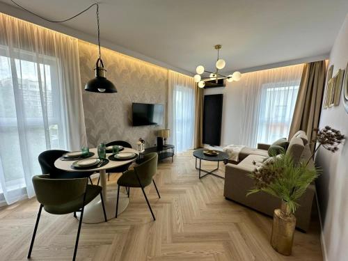 Χώρος καθιστικού στο Apartament GB przy PCK 5 z bezpłatnym parkingiem by Gingerbread Apartments